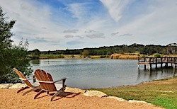 Lakeway fishing near new homes in Spanish Oaks Community